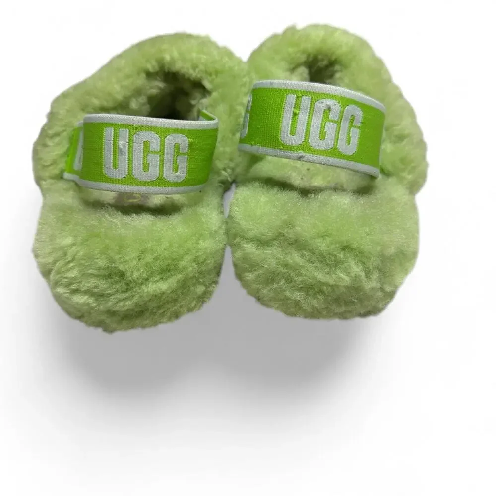 Green ugg fluff yeah slippers